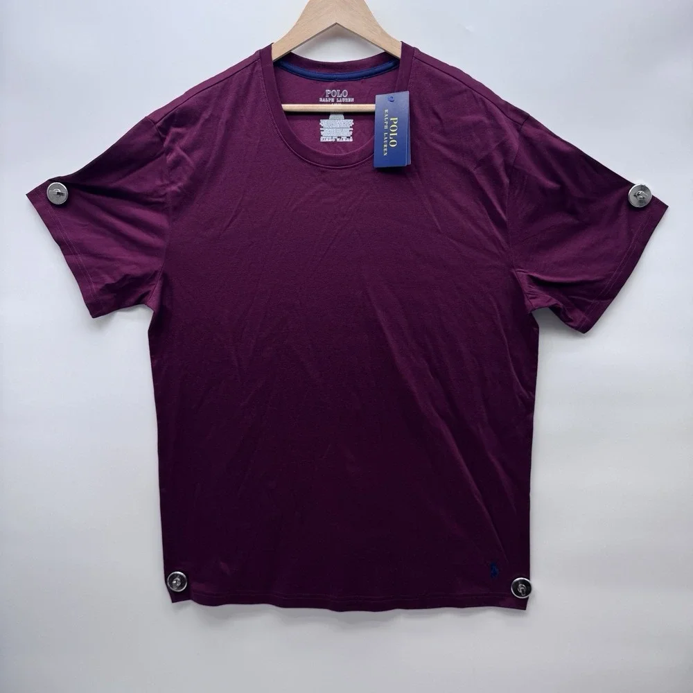Polo Ralph Lauren Men's Burgundy Maroon Mercerized Cotton T-Shirt Size Large NWT